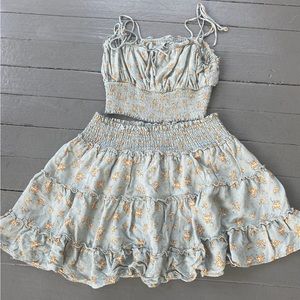 Garage two piece floral blue set